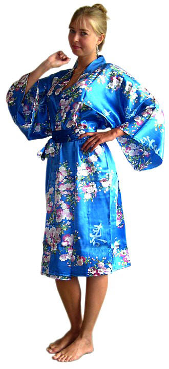халатик-кимоно из натурального шелка, сделано в Японии