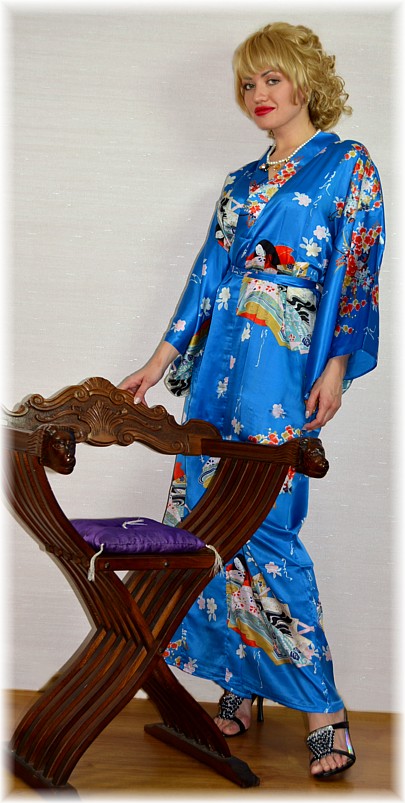 женский шелковый халат кимоно, Япония, 100% натуральный шелк