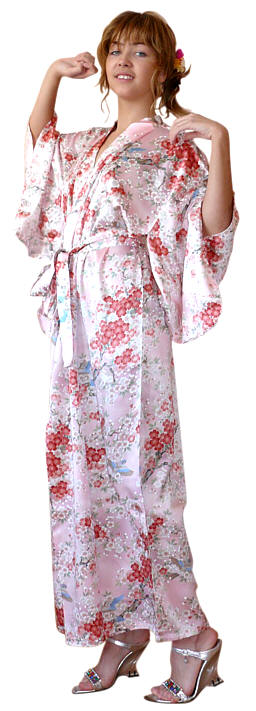 шелковый женский халат-кимоно ОДОРИ, сделано в Японии
