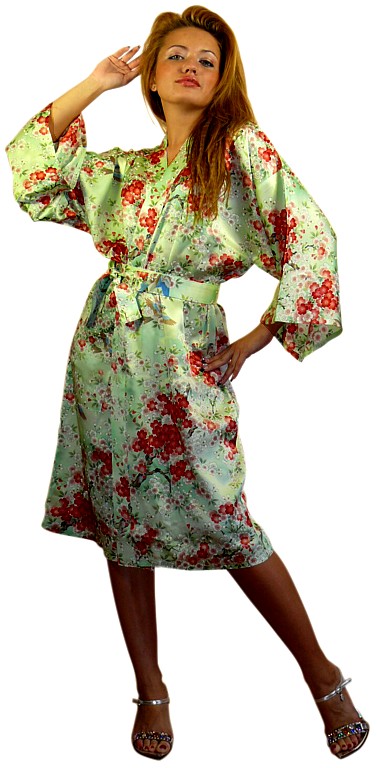 шелковый халатик-кимоно ЮМЭ, сделано в Японии