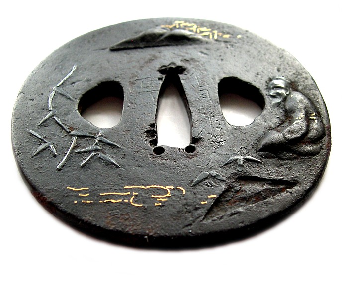 цуба (гарда меча), подписная, начало эпохи Эдо