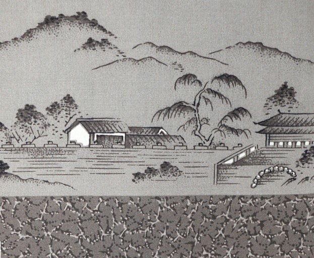 рисунок ткани традиционного японского мужского кимоно