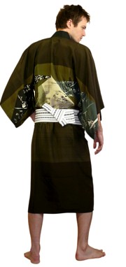 мужское японское шелковое кимоно