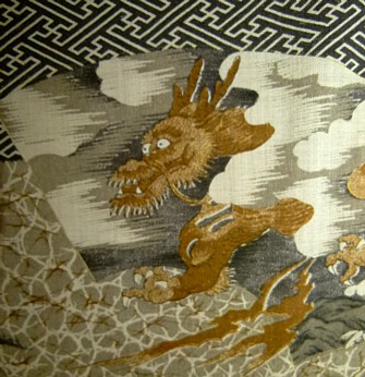 рисунок ткани японского кимоно, деталь