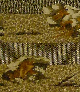 рисунок ткани японского кимоно, деталь