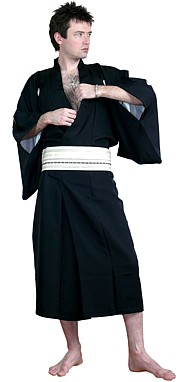 японское шелковое мужское кимоно
