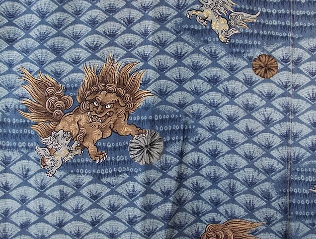 рисунок ткани японского мужского винтажного кимоно