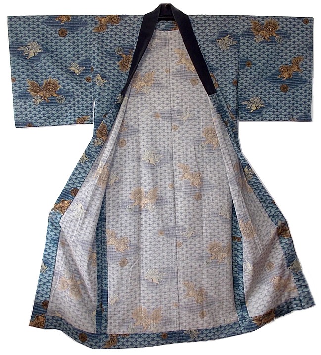 японское мужское кимоно из тонкой шерстяной ткани