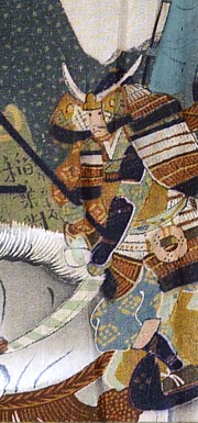 японское шелковое хаори с самурайским рисунком подкладки