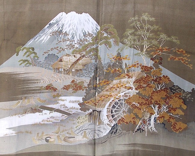 японский рисунок на подкладке мужского хаори