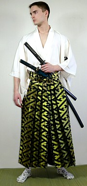 японские традиционные хакама из шелковой парчи