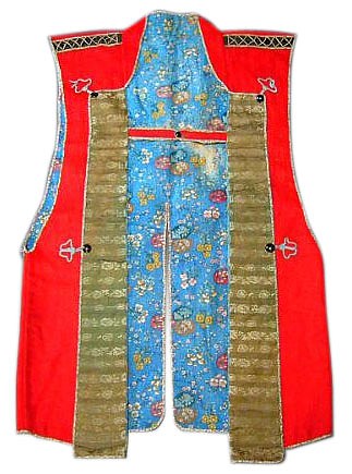одежда самурая - военная накидка дзимбаори, конец 17 в.