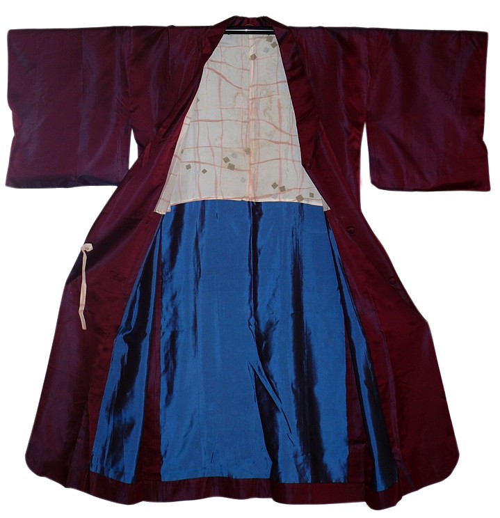амакото - японская традиционная женская одежда, шелк, винтаж