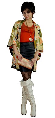 японская одежда: шелковое хаори (жакет), винтаж
