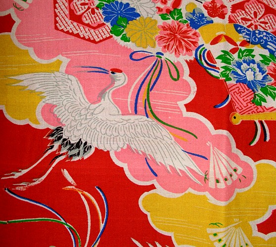шелковое кимоно. деталь рисунка