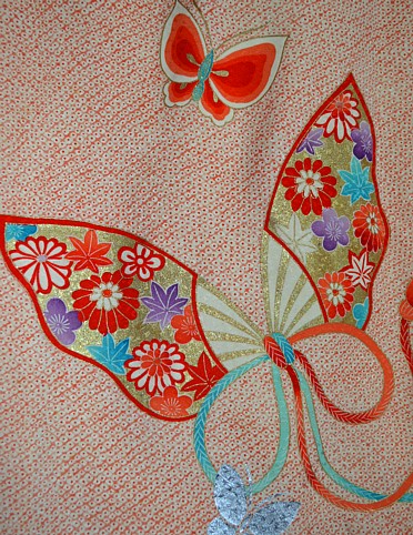 авторский рисунок на ткания кимоно