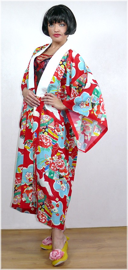 японское кимоно, шелк, 1930-е гг. Mega Japan, японский интернет-магазин