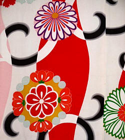 рисунок ткани шелкового старинного кимоно
