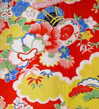 японское традиционное кимоно - рисунок ткани