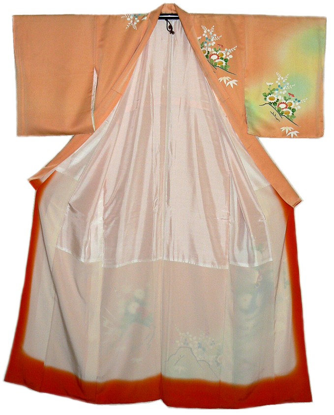 японское шелковое кимоно с авторской ропсисью