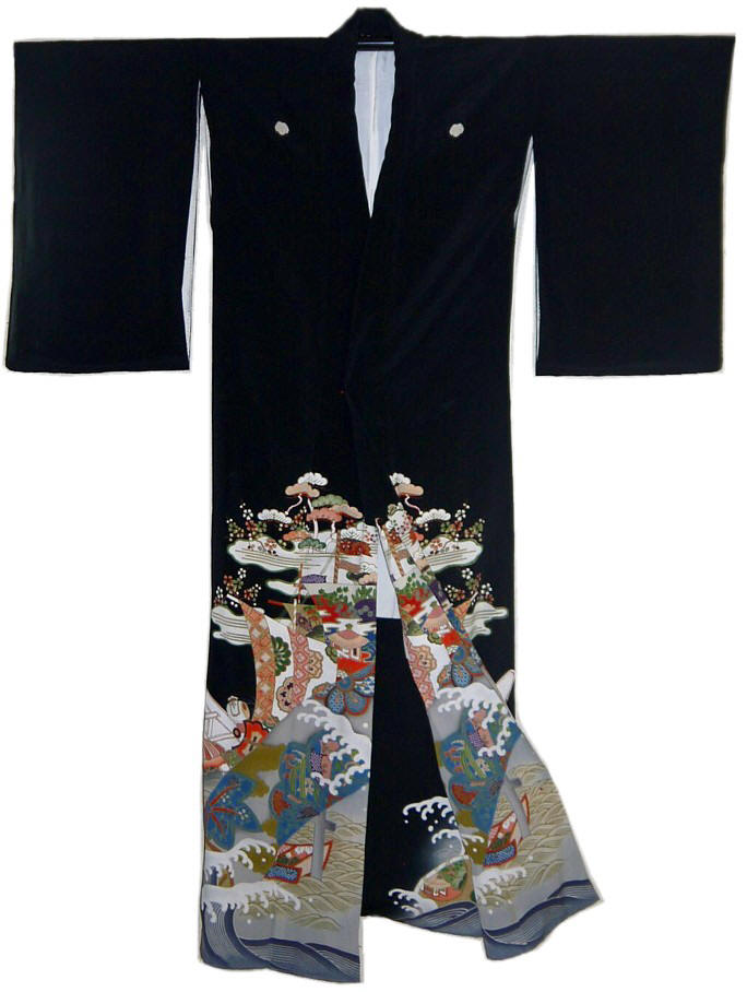 японское шелковое кимоно гейши