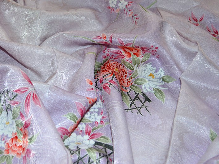 деталь ткани японского кимоно