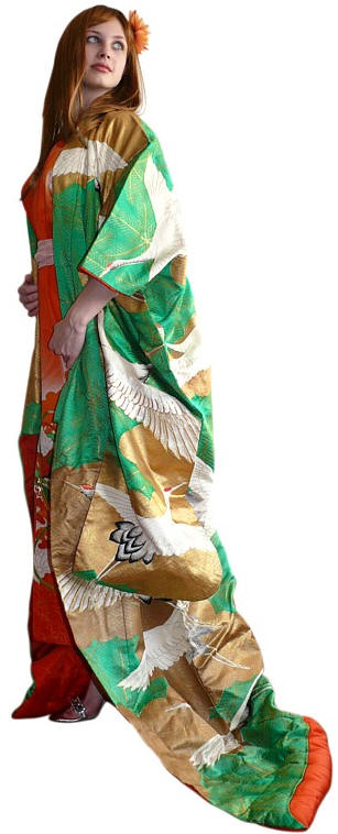 Кимоно-накидка, шелк, роспись, вышивка, 1950-егг.